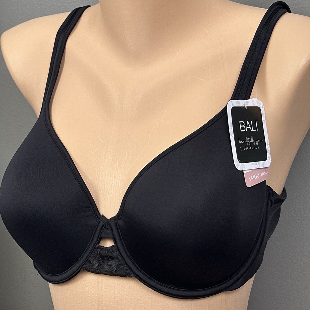 New Bali 38C Beautifully You Convertible Underwire T-Shirt Bra Black DFW994